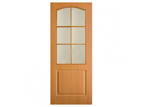 Двері міжкімнатні "Класика" Оміс (полотно), горіх, скло