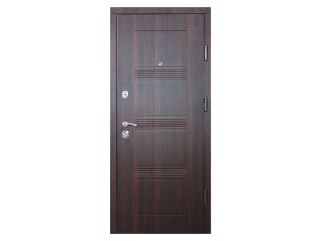 Двери металлические ДМ3 Орех темный / Дуб беленый 850 х 2040 левая