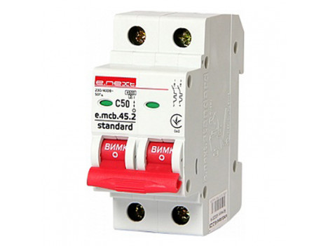 Автоматичний вимикач e.mcb.stand. 45.2.C50, 2р, 50А