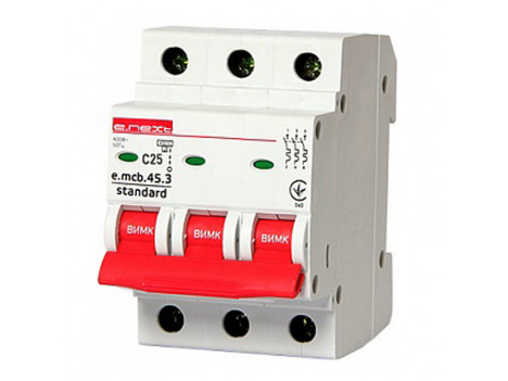 Автоматичний вимикач e.mcb.stand. 45.3.C25, 3р, 25А