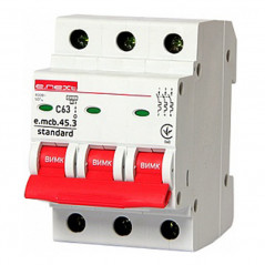 Автоматичний вимикач e.mcb.stand. 45.3.C63, 3р, 63А