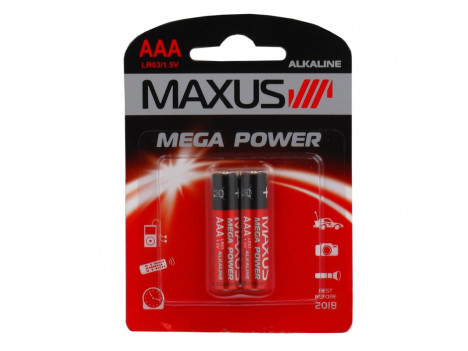 Батарейка алкалиновая "MAXUS" AAA/LR03 1,5V (AAA 2P, LR03)