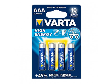 Батарейка "VARTA"  AAА/LR03 High-Energy (блистер 4 шт)