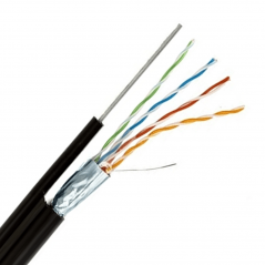 LAN кабель UTP+М cat.5E 4 х 2 х 0,51 PE на тросу, экранированный ЗЗЦМ