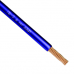 Провод ПВ-3 (6 мм²) синий ЗЗЦМ