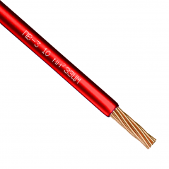 Провод ПВ-3 (10 мм²) красный ЗЗЦМ