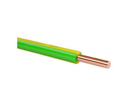 Провод ПВ-1 (2,5 мм²) желто-зеленый ЗЗЦМ