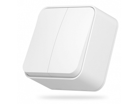 Вимикач зовнішній подвійний накладний Videx Binera білий