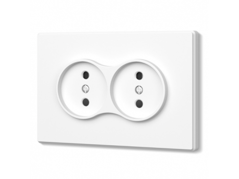 Розетка подвійна б/з Videx Nota біла матова