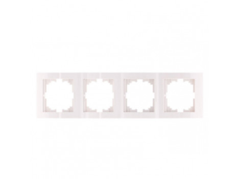 Рамка горизонтальна 4 секції Lezard Deriy біла