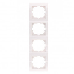 Рамка вертикальная 4 секции Lezard Deriy белая