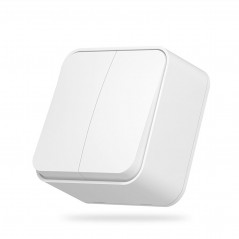 Вимикач зовнішній подвійний накладний Videx Binera білий