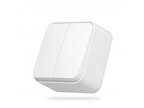 Вимикач зовнішній подвійний накладний Videx Binera білий