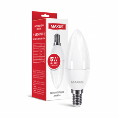 Лампа светодиодная Maxus LED C37 5W 4100K 220V E14