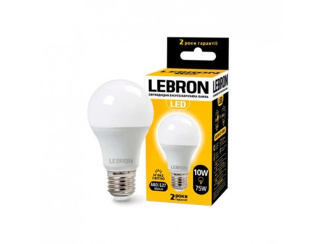 Лампа светодиодная Lebron LED L-A60 10W 3000K 220V E27