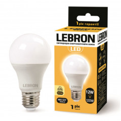 Лампа светодиодная Lebron LED L-A60 12W 3000K 220V E27