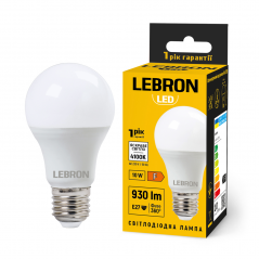 Лампа светодиодная Lebron LED L-A60 10W 4100K 220V E27