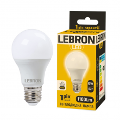 Лампа светодиодная Lebron LED L-A60 12W 4100K 220V E27