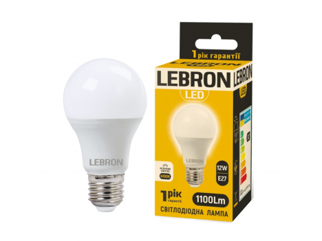 Лампа светодиодная Lebron LED L-A60 12W 4100K 220V E27