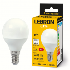 Лампа светодиодная Lebron LED L-G45 4W 4100K 220V E14