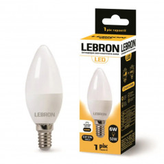 Лампа світлодіодна Lebron L-C37 6W 4100K 220V E14