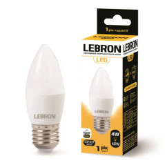 Лампа светодиодная Lebron LED L-C37 4W 4100K 220V E27