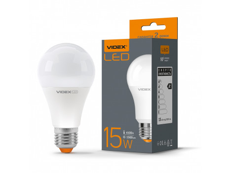 Лампа светодиодная Videx LED A65e 15W 4100К 220V E27