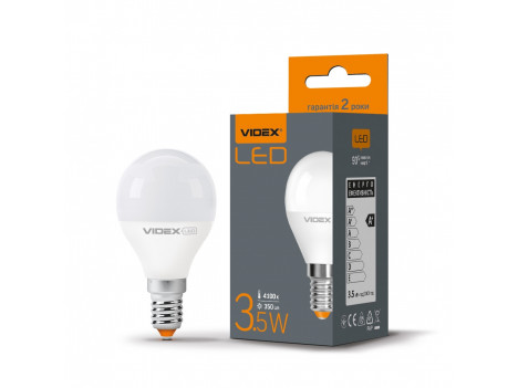 Лампа светодиодная Videx LED G45e 3,5W 4100К 220V E14