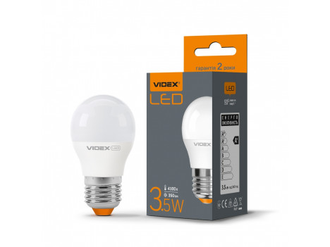 Лампа світлодіодна Videx LED G45e 3,5W 4100К 220V E27