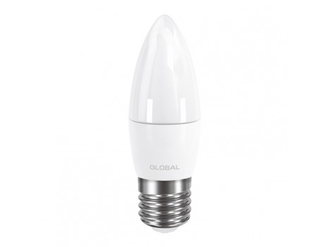 Лампа светодиодная Global LED C37 CL-F 5W 4100K 220V E27 AP