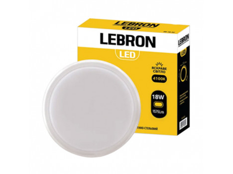 Світильник світлодіодний круглий Lebron L-WLR 18 W 4100K 1575 Lm IP65