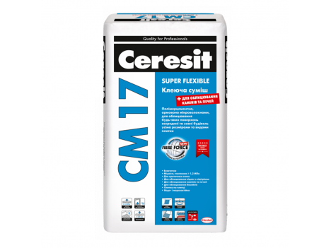 Клей для плитки еластичний Ceresit CM 17 (25 кг)