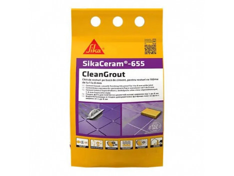 Затирка для швов водостойкая SikaCeram-655 CleanGrout белая (2 кг)