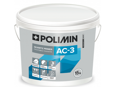 Грунтовка тонирующая Polimin АС-3 Контакт-грунт (15 кг) белая