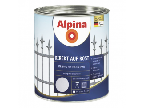 Эмаль по ржавчине Alpina Direkt Auf Rost (2,5 л) коричневая