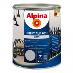 Емаль по іржі матова Alpina Direkt Auf Rost Matt (0,75 л) антрацитово-сіра