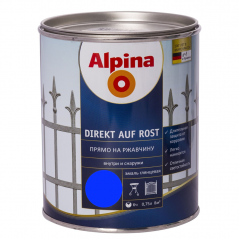 Емаль по іржі Alpina молоткова синя (0,75 л)