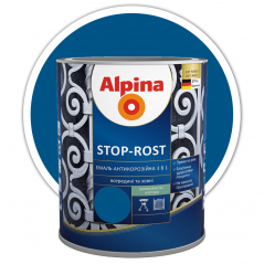 Эмаль антикоррозийная 3в1 Alpina Stop Rost синяя (2,5 л)