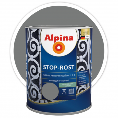 Емаль антикорозійна 3в1 Alpina Stop Rost срібло (0,75 л)