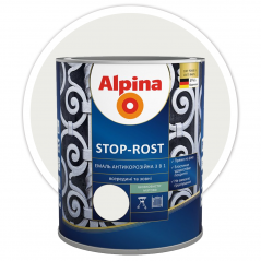 Эмаль антикоррозийная 3в1 Alpina Stop Rost белая (0,75 л)