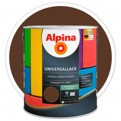 Эмаль Alpina Universallack темно-коричневая глянцевая (0,75 л)