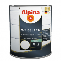 Емаль Alpina Weisslack біла глянсова (0,75 л)