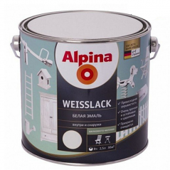 Емаль Alpina Weisslack біла глянсова (2,5 л)