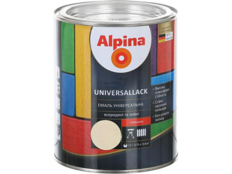 Емаль Alpina Universallack чорна глянсова (0,75 л)