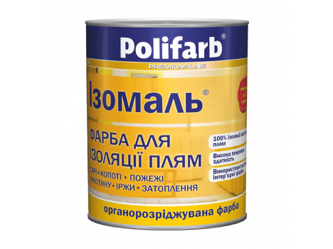 Фарба для ізоляції плям Polifarb Ізомаль (1,1 кг)