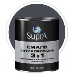 Эмаль антикорозийная 3в1 Supra графитовая (0,8 кг)