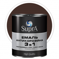 Емаль антикорозійна 3в1 Supra темно-коричнева (0,8 кг)