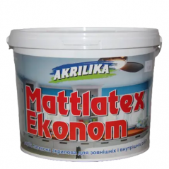 Фарба для внутрішніх та зовнішніх робіт Акриліка Mattlatex Econom (7 л)