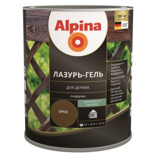 Купить Лазурь для дерева Alpina lasur-gel тик 0,75л Харьков