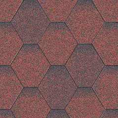 Бітумна черепиця Акваізол мозаїка червоний мікс (3 м²)